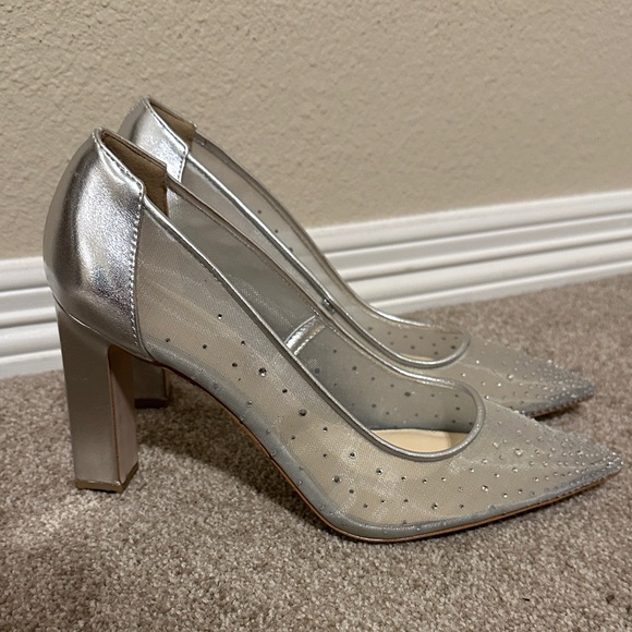Jessica Simpson Silver Mesh Jewel Women's Heels - Picture 7 of 10